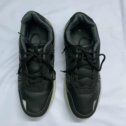 black and grey lace-up sneakers- UK size 8