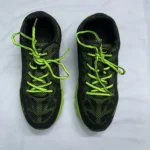 Black and neon green athletic shoes - UK size 8