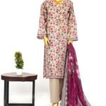 Binsaeed Digital Printed Lawn Stitch Collection 3Pcs